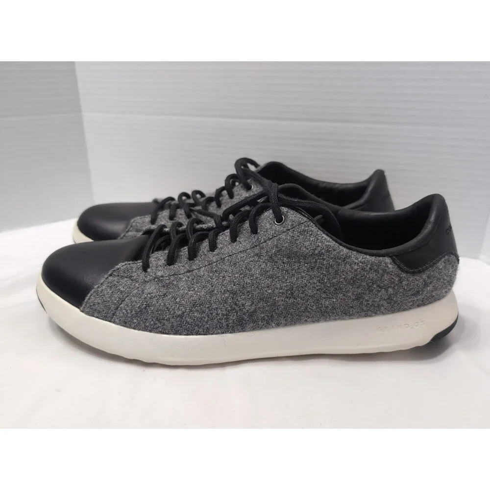 COLE HAAN MENS Size 12 M Grand Pro Sneakers Gray Wool SCUFF MARK see photo